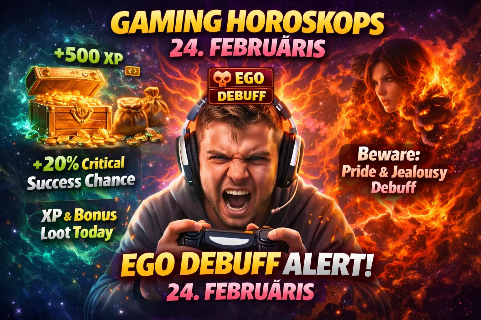 “Ego glitch: kā izvairīties no liekiem konfliktiem šodien – 🎮 GAMING HOROSKOPS — 24. FEBRUĀRI