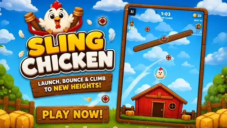 Sling Chicken – Free Online Slingshot Climbing Game