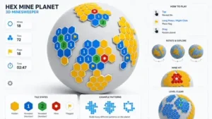 Hex Mine 3D – Free 3D Minesweeper Globe Puzzle Game