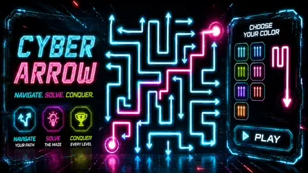 Cyber Arrows: Brain Puzzle – Online Neon Arrow Logic Game