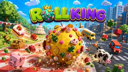 Roll King – Sticky Ball Voxel Game