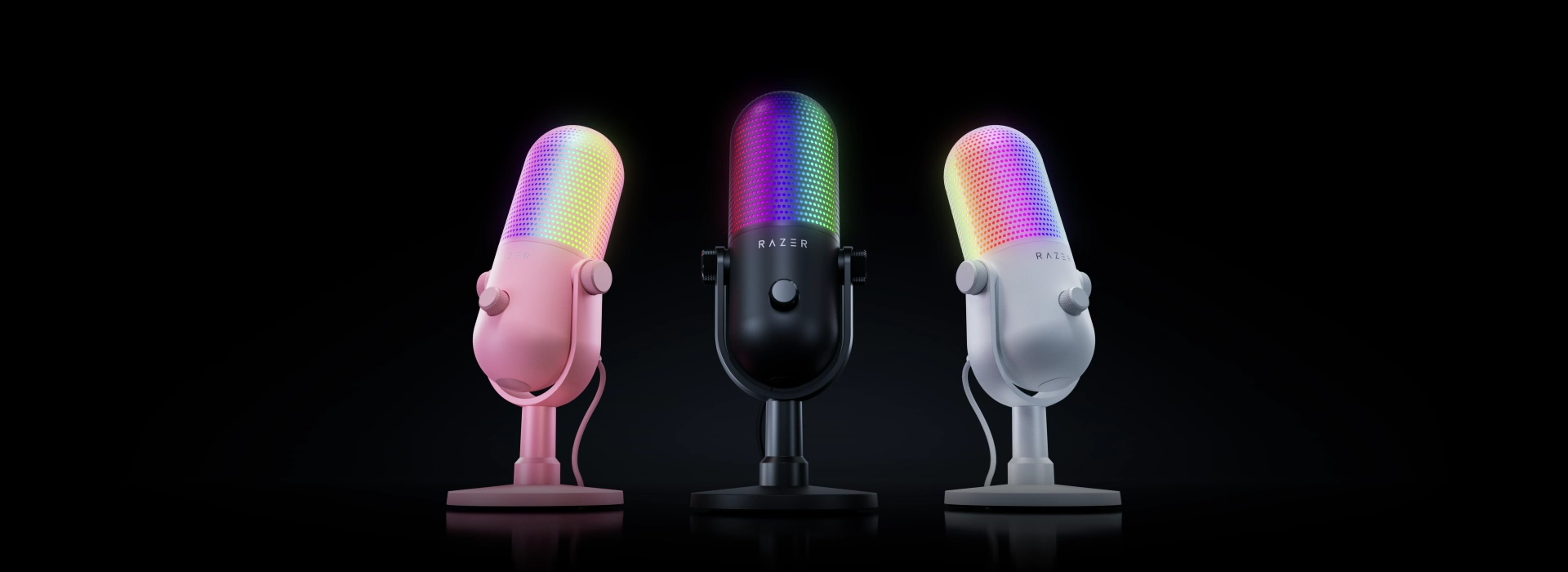 Razer Seiren V3 Chroma mikrofons ar 32 bitu DSP un RGB