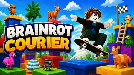 Brainrot Courier Skateboard Game – 3D Runner