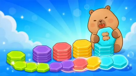 Capybara HexaSort Puzzle Game – Color Sorting