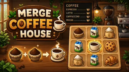 Coffee Merge House Game – Cozy Cafe Puzzle