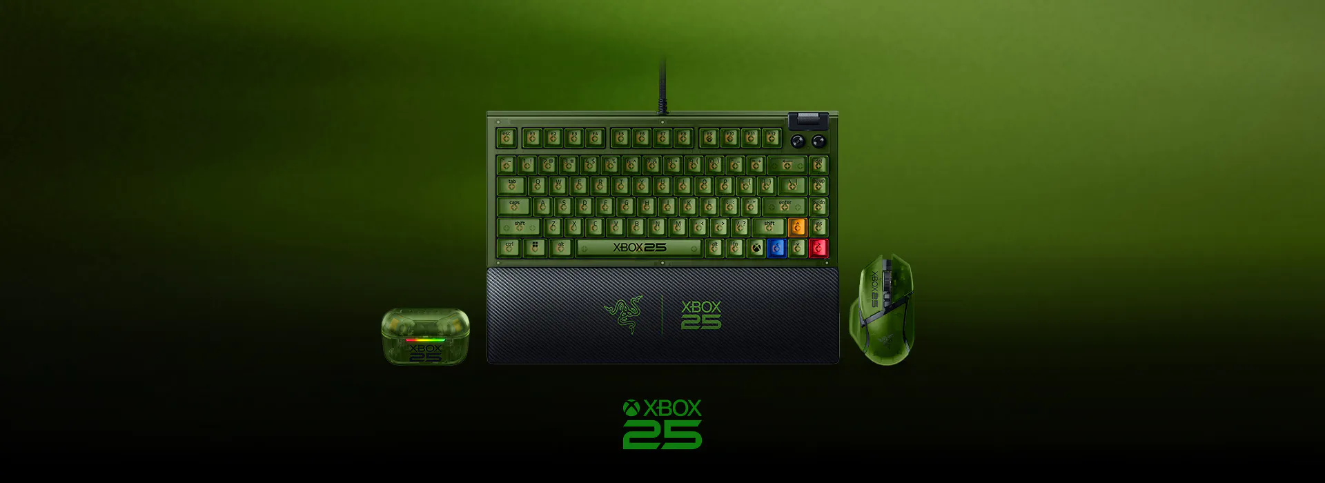 Razer un Xbox atzīmē 25 gadu jubileju ar  caurspīdīgi zaļu aksesuāru kolekciju