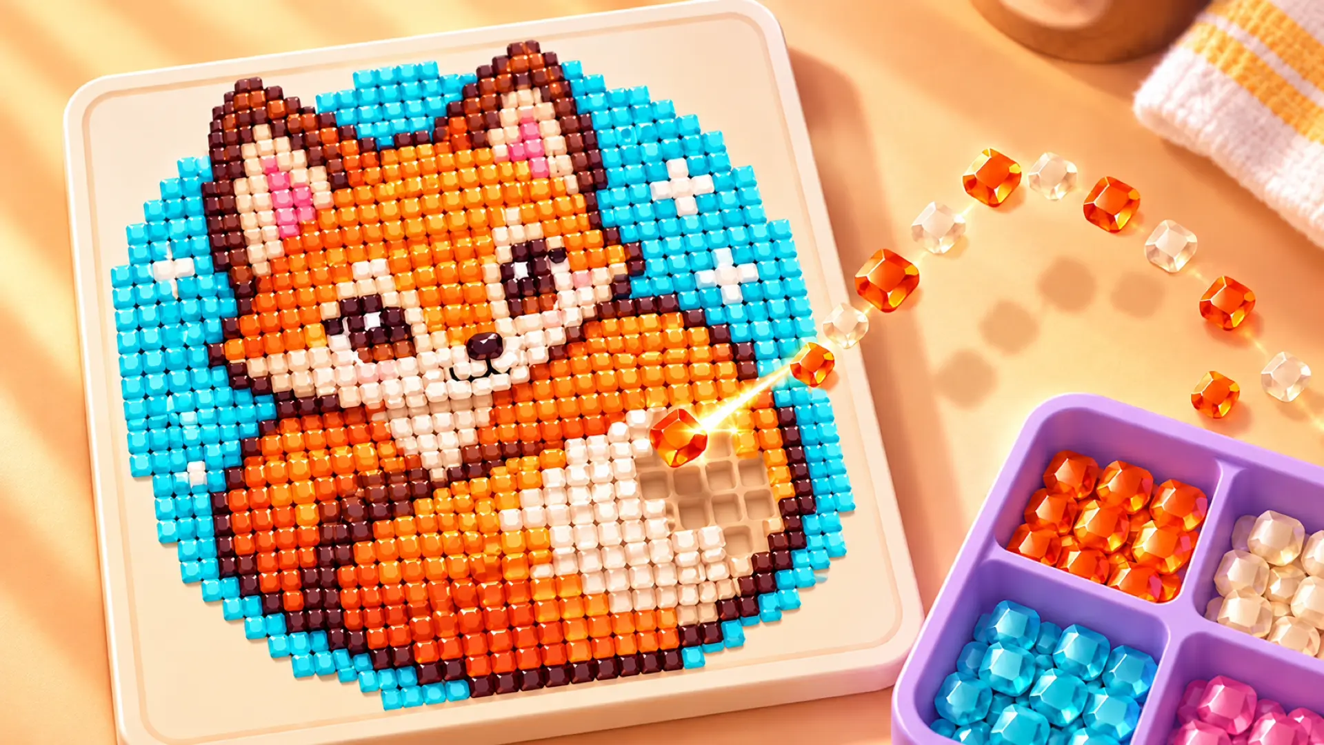 Jewel Coloring – Relaxing ASMR Diamond Painting Simulator
