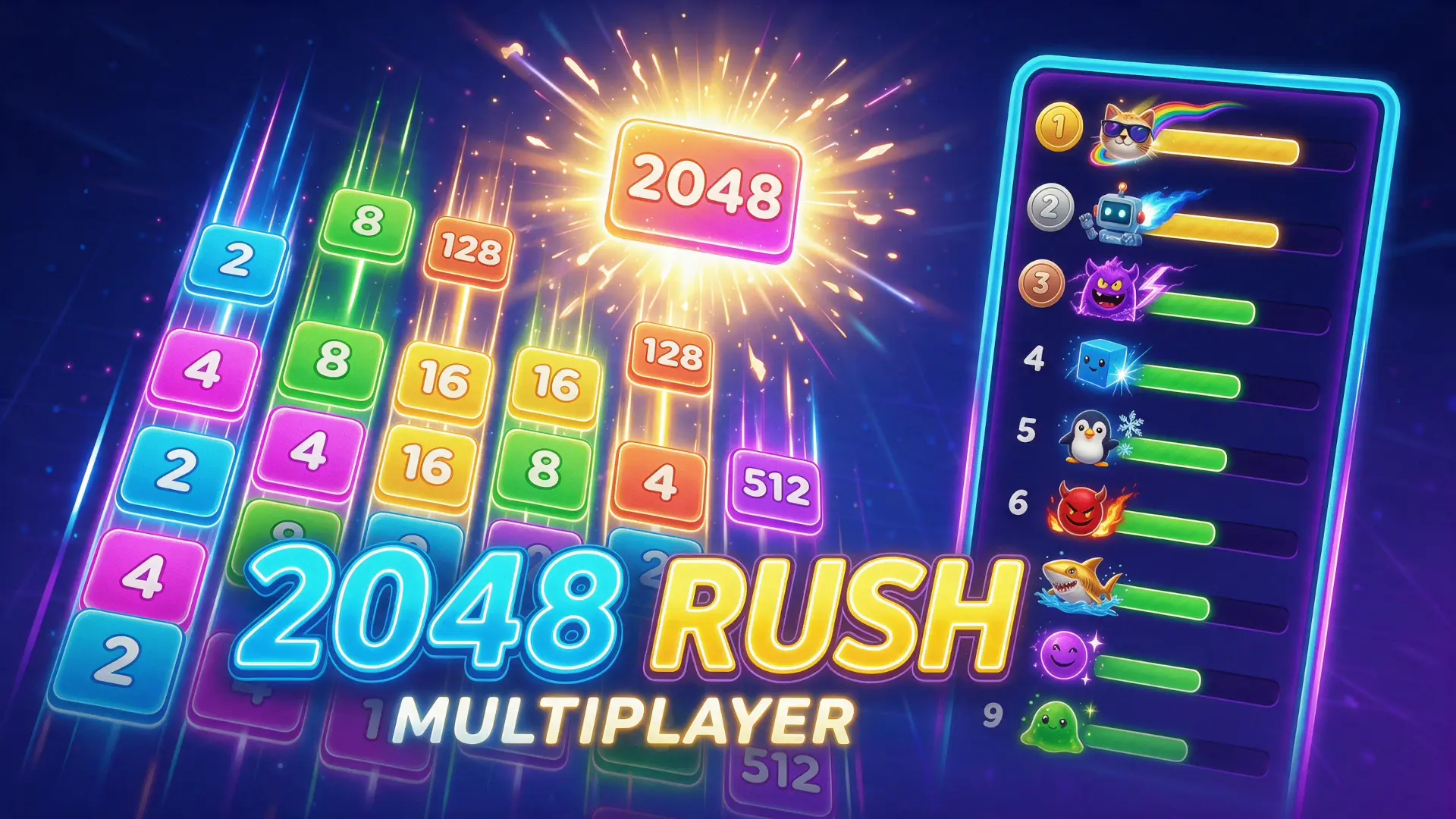 2048 Rush – Multiplayer – Fast-Paced PvP Number Merge Battle