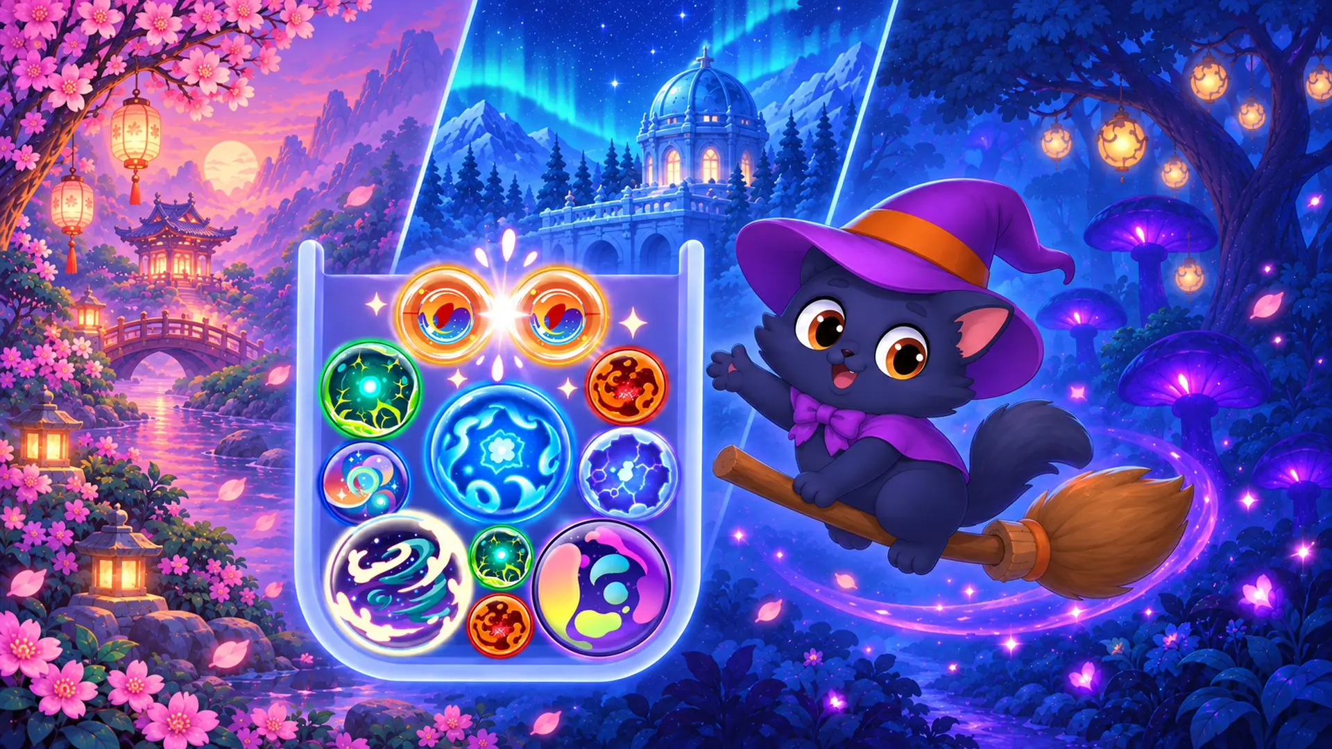 Purr Magic: Merge Balls – Relaxing Suika-Style Drop Puzzle