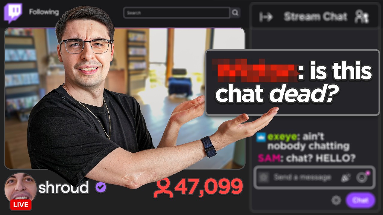 Slavenais strīmeris Shroud kritizē pašreizējo Twitch stāvokli: Klusie čata logi kļūst “nomācoši”